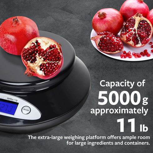Smart Weigh Food Kitchen Scale with Bowl, 11lb x 0.1oz, Digital Weight Scale for Baking