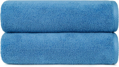 Amazon Basics 2-Piece Quick-Dry Oversize Bath Towel, 100% Cotton, 54" x 30",