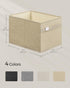 SONGMICS Extra Large Storage Baskets, Set of 2, 30L Fabric Storage Cubes, 15.7 x 11.8 x 9.8 Inches, Sand Beige