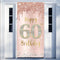 60th Birthday Door Banner Decorations for Women, Pink Rose Gold Happy 60th Birthday Poster Sign Decor