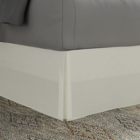 TODAY'S HOME Classic Tailored Microfiber Bed Skirt Dust Ruffle - 14" Drop Length, Twin, Ivory