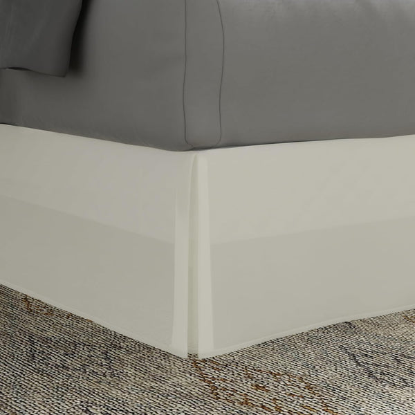 TODAY'S HOME Classic Tailored Microfiber Bed Skirt Dust Ruffle - 14" Drop Length, Twin, Ivory
