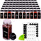 Churboro 66 Spice Jars with 547 Labels- Glass Spice Jars with Black