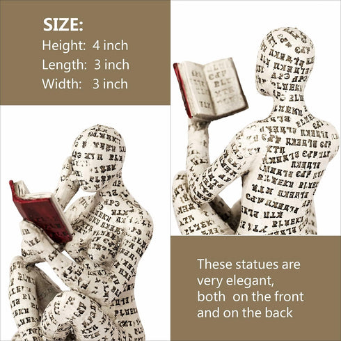 Dlfghos 3 Pieces Pulp Reading Women Figurine Thinker Statue Decor Modern Figurines Abstract Aesthetic Sculpture