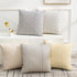 24x24, Set 2, YCOLL Fall Pillow Covers Modern Accent Throw Pillow Covers of Burnt Orange Striped Patchwork Linen