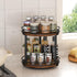 2 Countertop 10.2" 10.2" 10.4" Snughome Rotating Spice Rack, Tier Lazy Susan Organizer, Wood Kitchen Organizer, Brown
