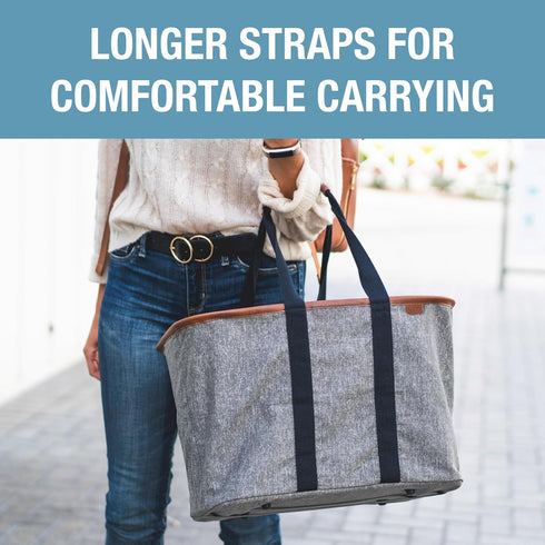 CleverMade LUXE Tote - Reusable Grocery Shopping Bag with Reinforced Bottom