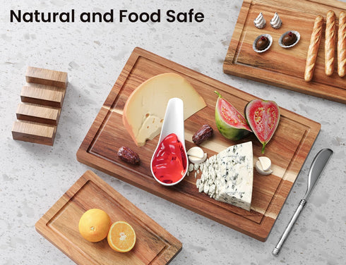 Kitchen(Set 3),Wooden Set Fibogollo Acacia Wood Cutting Boards for of Chopping Boards with Juice Groove,Serving Board