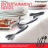 Disposable Plastic Serving Utensils, Set of 18 Black Utensils, 6 Each of 6" Tongs, 10” Spoons, 10” Forks.