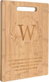 Bamboo Carved Cutting Board Gift for Home Kitchen, Housewarming, Wedding, Christmas, Monogrammed Initial W