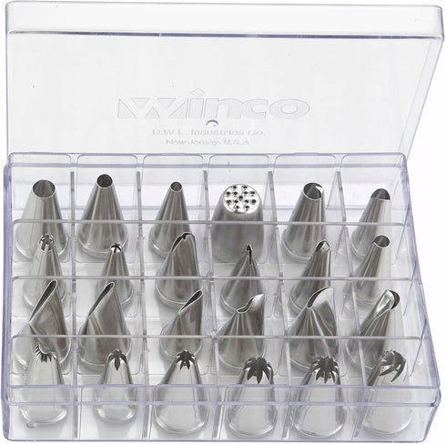 Winco 24 Tubes Cake Decorating Set, 18/8 Stainless Steel