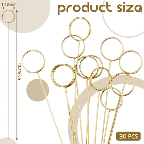 Hotop 30 Pcs Floral Card Holder Pick, Metal Wire Flower Place Card Stick for Centerpiece Table Wedding Favor