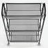 mDesign Steel Rolling Utility Cart with 3 Basket Shelves - Storage Organizer Trolley for Bathroom, Garage, Laundry Room