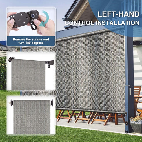 Shade Replacement Parts, Cordless Crank Kit, Roller Shade Mounting Brackets for Coolaroo Exterior Sun Shades, Outdoor