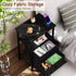 2 HETS002BK-1 LOAKEKEL Night Stand, Nightstand with Fabric Drawers for Bedroom, Small End Table with Open Storage Shelf
