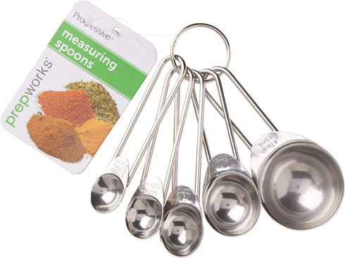 Prepworks by Progressive Stainless Steel Measuring Spoons - Set of 5, Silver