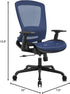 Blue Mesh Headrest for Home Office Chair, Black Frame, Not General