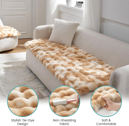 COZY 27.5x82.5 inch, KISS Couch Cover for Dogs Washable, Ultra Soft Faux Fur Pet Sofa Pad for Car Seat Protector