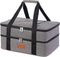 Insulated Lunch Bag, Double Decker Casserole Carrier for Hot or Cold Food, Fits 9"x13" Baking Pan, Gray