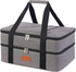 Insulated Lunch Bag, Double Decker Casserole Carrier for Hot or Cold Food, Fits 9"x13" Baking Pan, Gray
