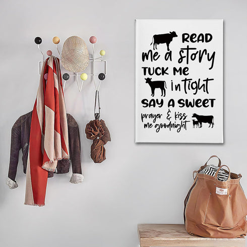 Decor(16x24 Inch) PHAMTE Cow Nursery Decor, Cow Wall Decor- Read Me a Story Tuck Me In Tight, Farm Nursery Decor, Farm