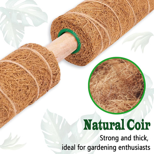 CHIAFFI 2 Pack 21 Inch 37 Inch Moss Poles, Stackable Moss Pole for Plants Monstera, Tall Moss Poles for Climbing Plants