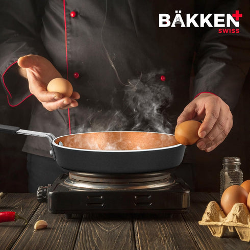 Bakken-Swiss 2-Piece Mini Nonstick Egg Pan & Omelet Pan, 5.5'' Copper Non-Stick Skillet for Eggs and Pancakes