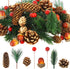 180 Pcs Christmas Pine Cones and Holly Berry Craft Set, Natural Pine Branch Decorations for DIY Home Gifts
