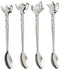 Silver 87625 Pack of 4 Silver Plated Teapot Tea Spoons with Crystal