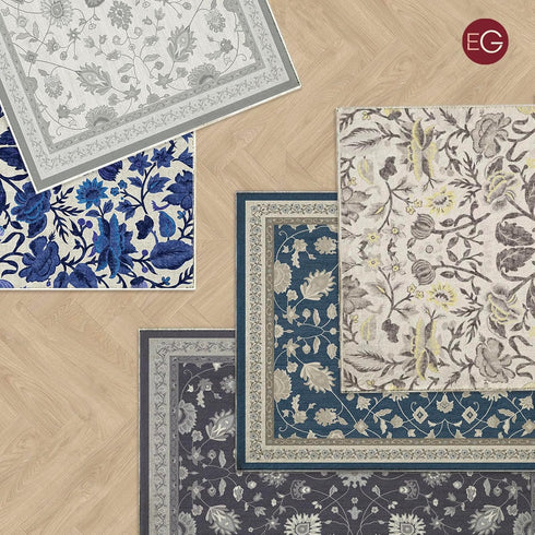 EVERGRACE 2x3 Area Rugs for Entryway, Boho Floral Faux Wool Indoor Outdoor Small Washable Rugs for Home Decor