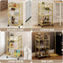 Bar Cart, Serving Cart for Home, Microwave Cart, Drink Cart, Mobile Kitchen Shelf with Wine Rack and Glass Holder