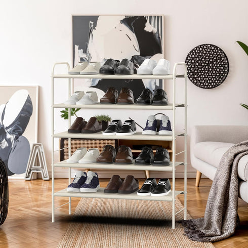 5-Tier SIMPLE HOUSEWARE Shoe Rack Storage Organizer, White