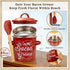 46OZ Ayerphalo Bacon Grease Container with Strainer - Large Capacity, With Silicone Wooden Spatula, Enamel Bacon Grease