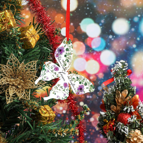 Jetec Butterfly Shape Ornament - The Love Between Mother and Daughter is Forever, Acrylic Christmas Tree Decoration