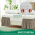 Biscaynebay Wrap Around Bed Skirts for Full & Full XL Beds, 15" Drop, Taupe
