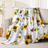 Cozy 60" 80" Sunflower Throw Blanket Ultra Soft Butterfly Floral Blanket Flannel Fleece Bed Blanket Lightweight Fuzzy