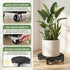 2 Packs 360Lockable 14") ZXZYHFTY Round Wooden Plant Stand with Wheels, Rolling Plant Stand with Wheels for Vertical