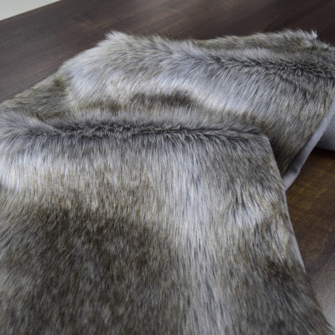 Gireshome Color-13inch 36inch Elegant Luxury Faux Fur Dining Console Table Runner Brown Multi Colors, Grey Stripe