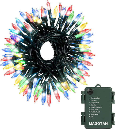 Christmas Lights 18ft Battery Operated String Lights with 50 LED, 8 Modes, Waterproof, Multi Color