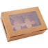 30-Set Cupcake Boxes with Inserts and Window, Brown Food Grade Kraft Holder for 6 Cupcakes, 9.4'' x 6.3'' x 3'', for