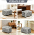 ANARACHON Leather Like Ottoman Cover, Stretch Small/Large Square Ottoman Covers, Rectangular Ottoman Slipcovers