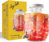 1-Gallon Drink Dispenser. Glass Beverage Dispenser with Stainless steel Spigot plus Ice Cylinder and Fruit Infuser!