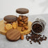 1 PC Small Glass Storage Jar with Airtight Lid, 10 fl oz (300ml) Coffee Container with Wooden Lid