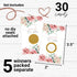Paper Clever Party Charming Floral Bridal Shower Games, 30 Pack Pink Scratch Off Raffle Cards