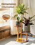 3 Bamworld Tier Plant Stand Indoor, Corner Wood Plant Shelf for Multiple Plants, Small Tiered Round Flower Stand