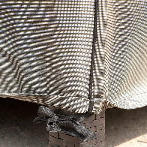 P4A05PM1 Budge English Garden Square Patio Table / Ottoman Cover Heavy Duty and Waterproof, Small, Tan Tweed