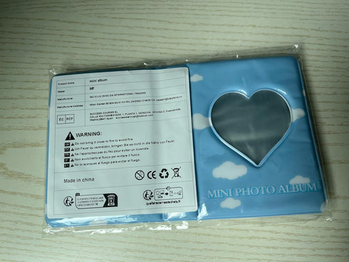 3 Inch Mini Photo Album for Fujifilm Instax Camera, Kpop Photocard Binder, 40 Pockets (Blue)