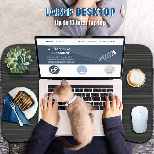 Zapuno Foldable Laptop Bed Table Multi-Function Lap Serving Tray Dining Table with Storage Drawer and Water Bottle
