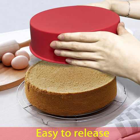2pcs 6 Inch Silicone Cake Pan for Baking, Non-Stick Round Molds for Cheesecake, Chocolate Cake, Brownie