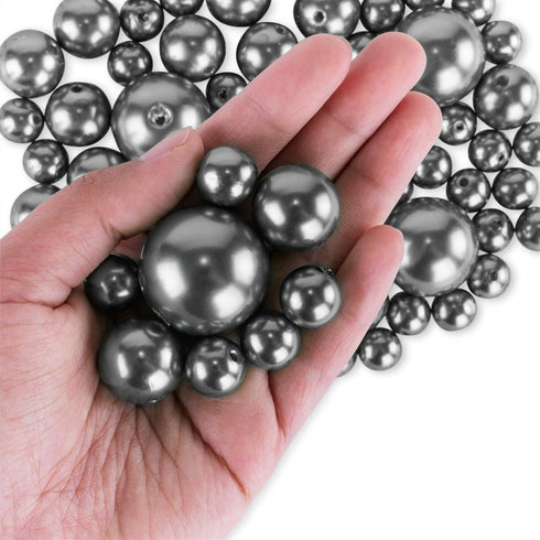 Super Z Outlet Glossy Polished Pearl Beads for DIY Jewelry, Vase Fillers, 8 Ounce Pack, 70 Pieces